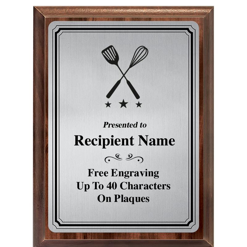 6X8 SLVR TRIO PLT WOOD PLQ