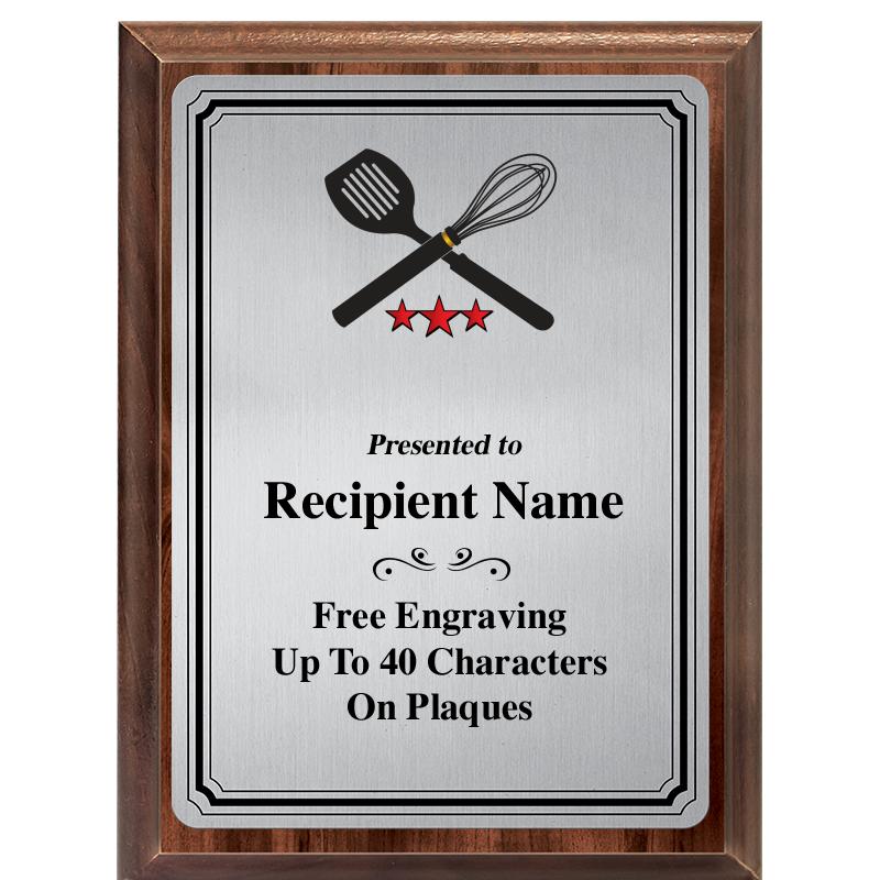 6X8 SLVR TRIO PLT WOOD PLQ