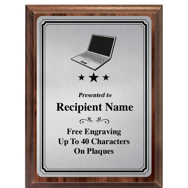 6X8 SLVR TRIO PLT WOOD PLQ