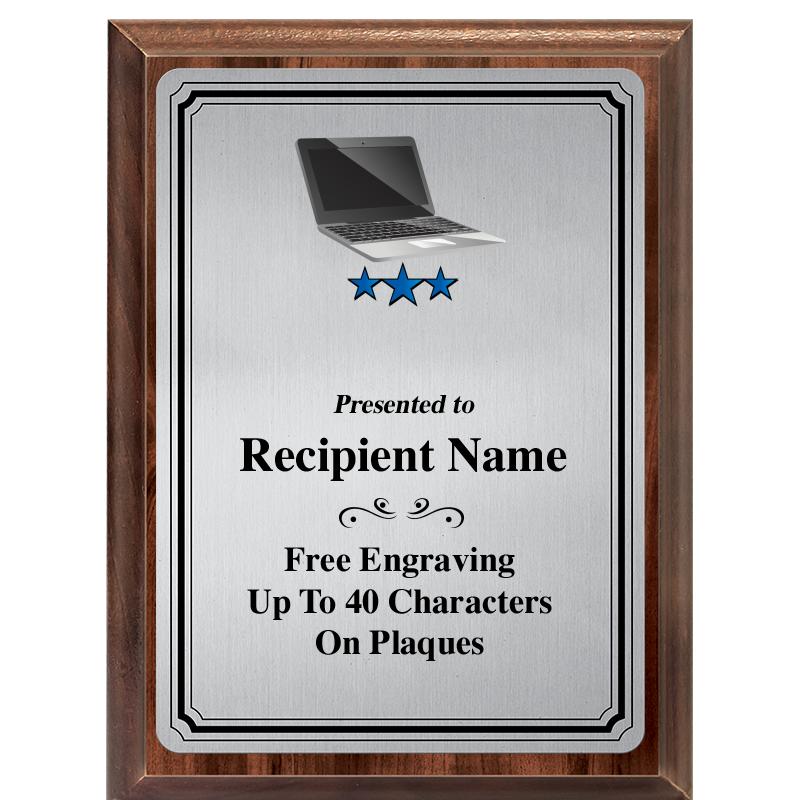 6X8 SLVR TRIO PLT WOOD PLQ