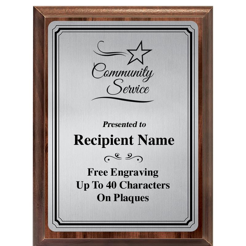 6X8 SLVR TRIO PLT WOOD PLQ