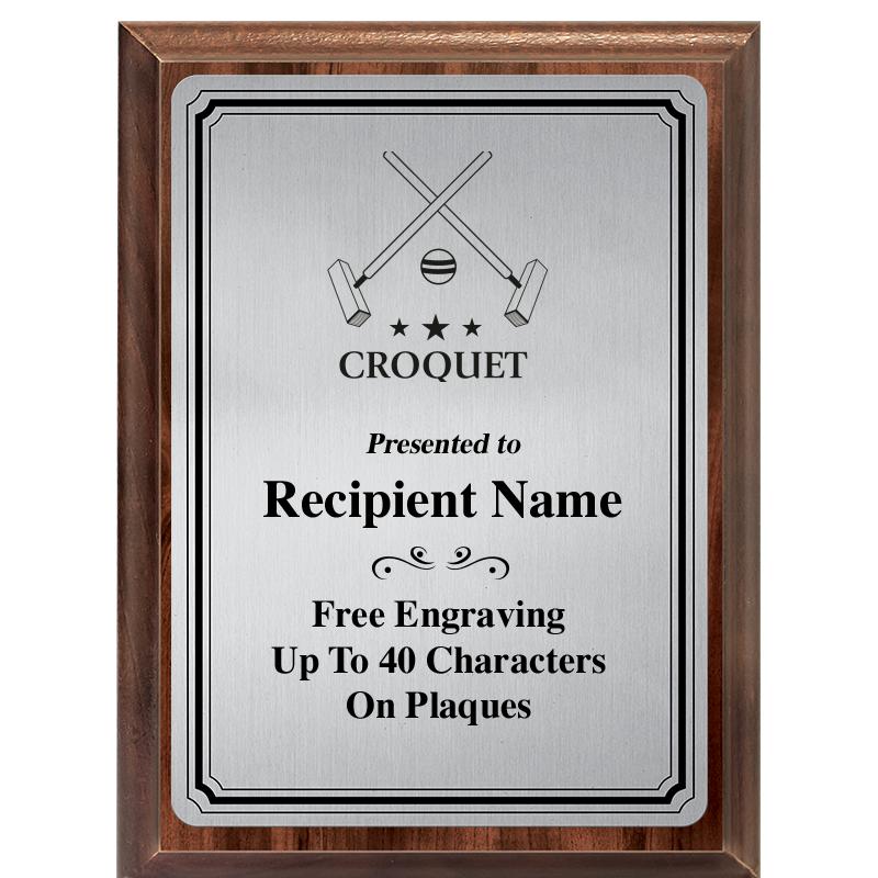 6X8 SLVR TRIO PLT WOOD PLQ