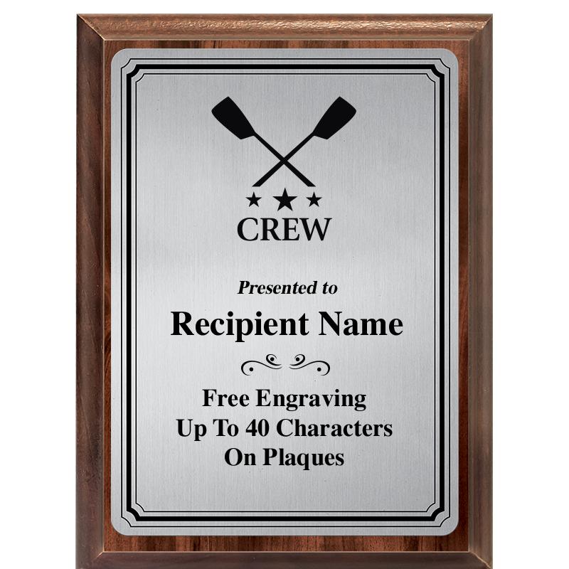 6X8 SLVR TRIO PLT WOOD PLQ