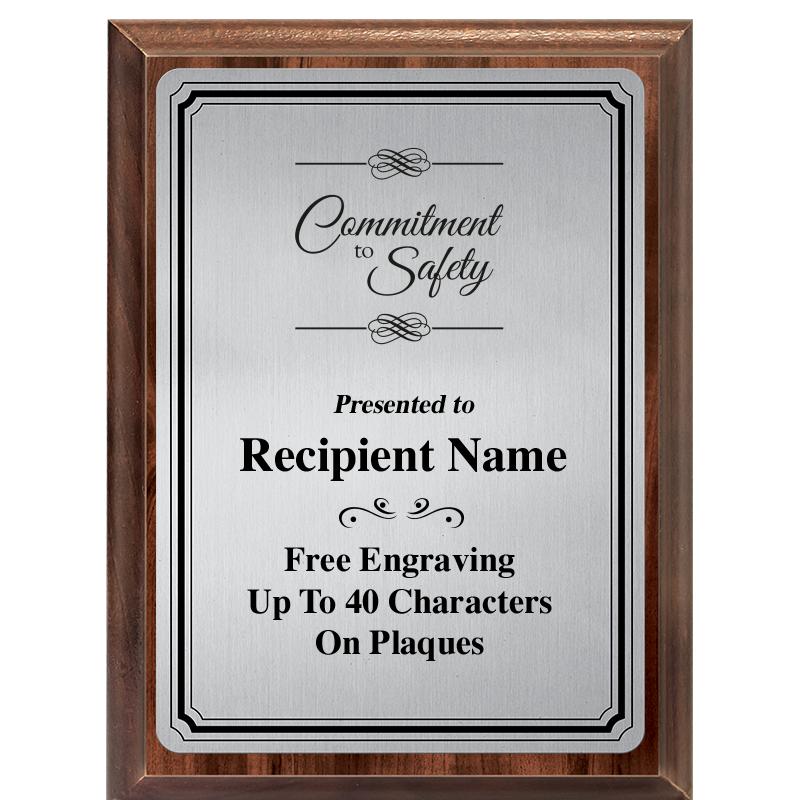 6X8 SLVR TRIO PLT WOOD PLQ