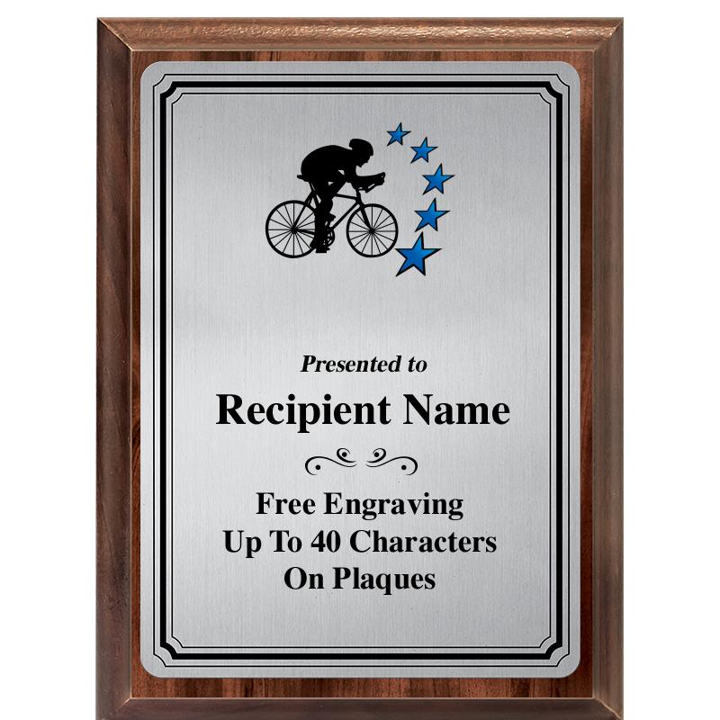 6X8 SLVR TRIO PLT WOOD PLQ