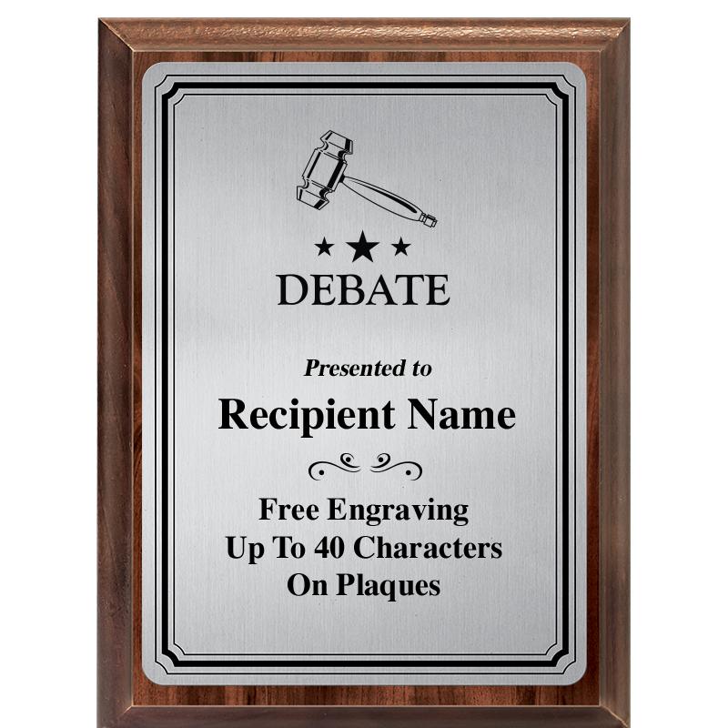 6X8 SLVR TRIO PLT WOOD PLQ