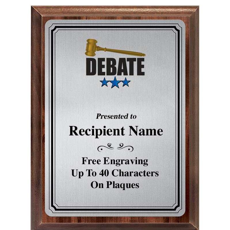 6X8 SLVR TRIO PLT WOOD PLQ