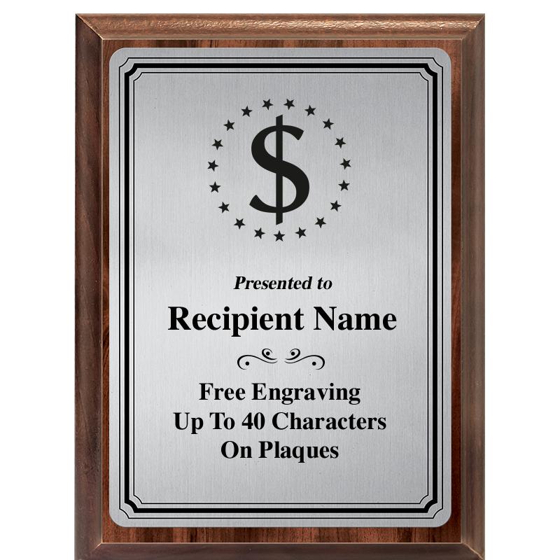 6X8 SLVR TRIO PLT WOOD PLQ