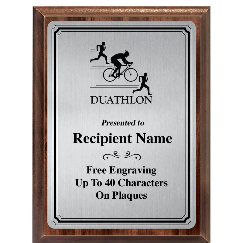 6X8 SLVR TRIO PLT WOOD PLQ