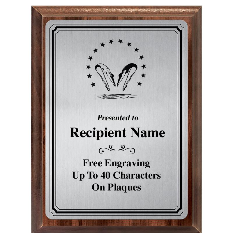 6X8 SLVR TRIO PLT WOOD PLQ