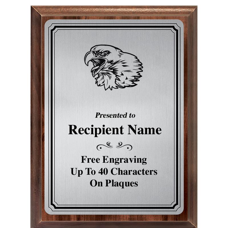 6X8 SLVR TRIO PLT WOOD PLQ