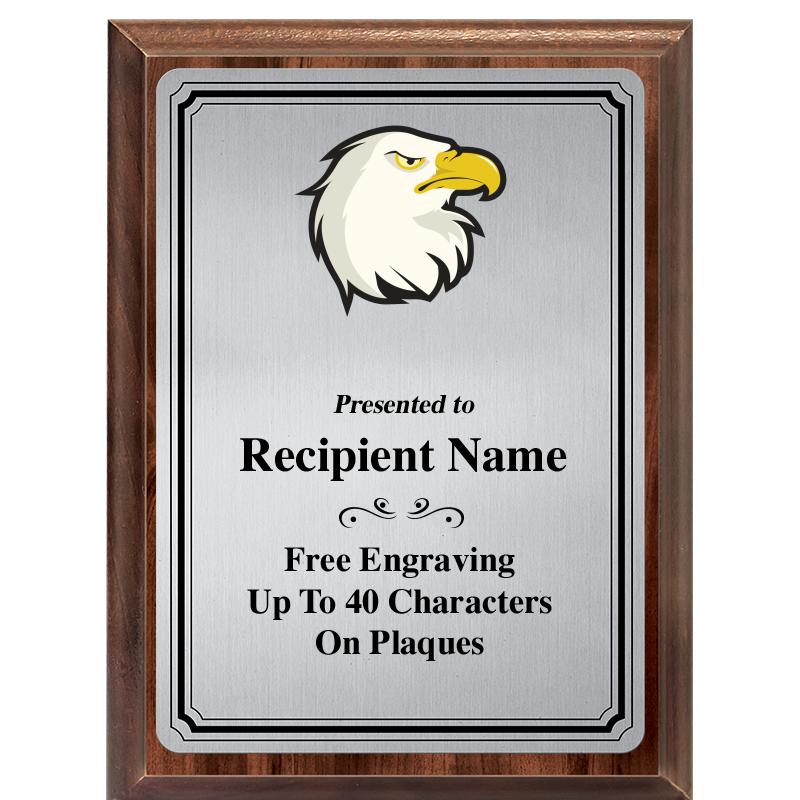 6X8 SLVR TRIO PLT WOOD PLQ