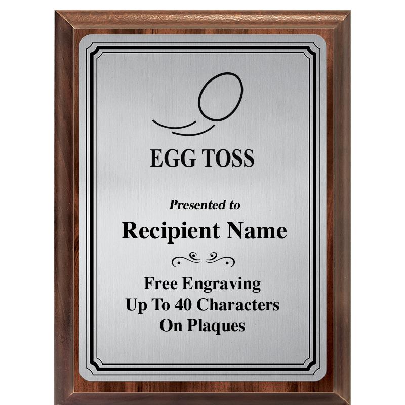 6X8 SLVR TRIO PLT WOOD PLQ