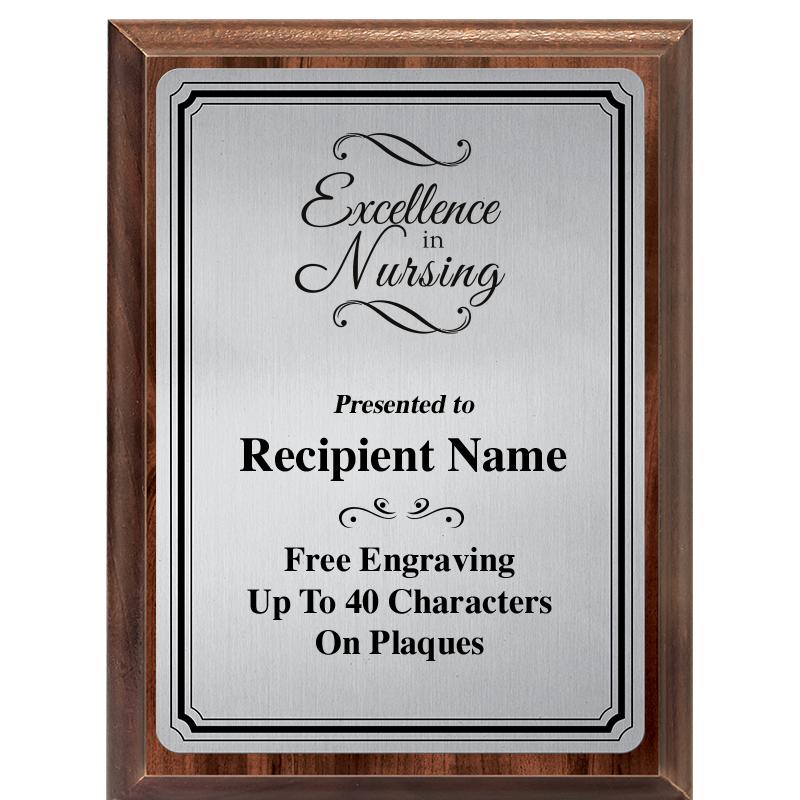 6X8 SLVR TRIO PLT WOOD PLQ