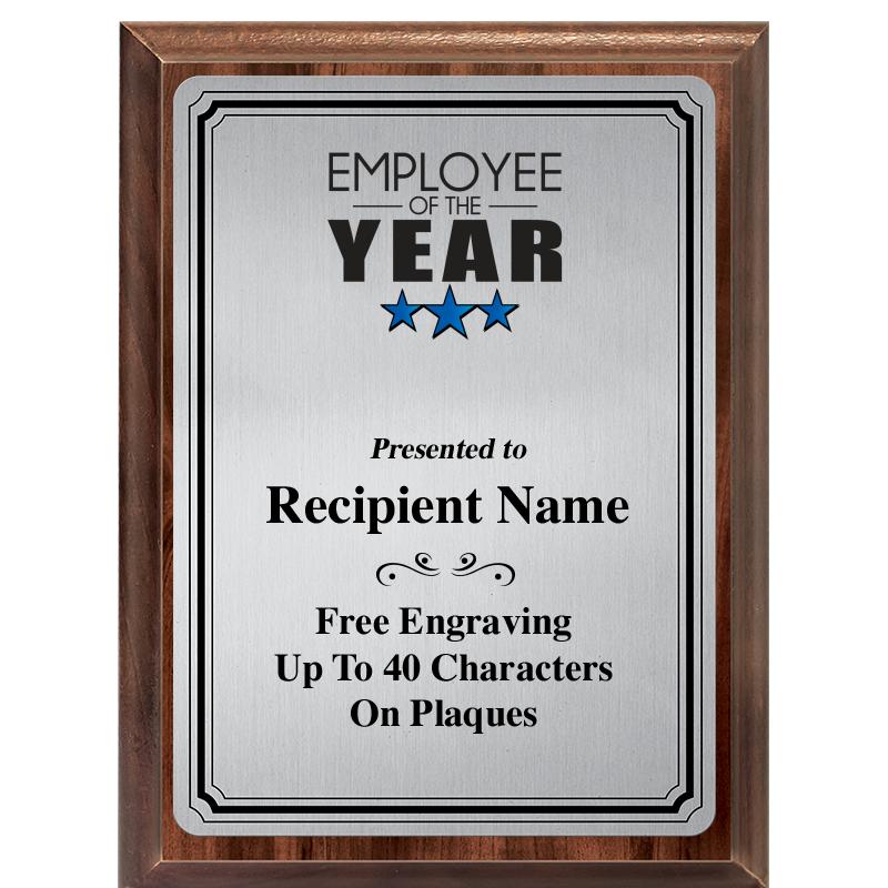 6X8 SLVR TRIO PLT WOOD PLQ