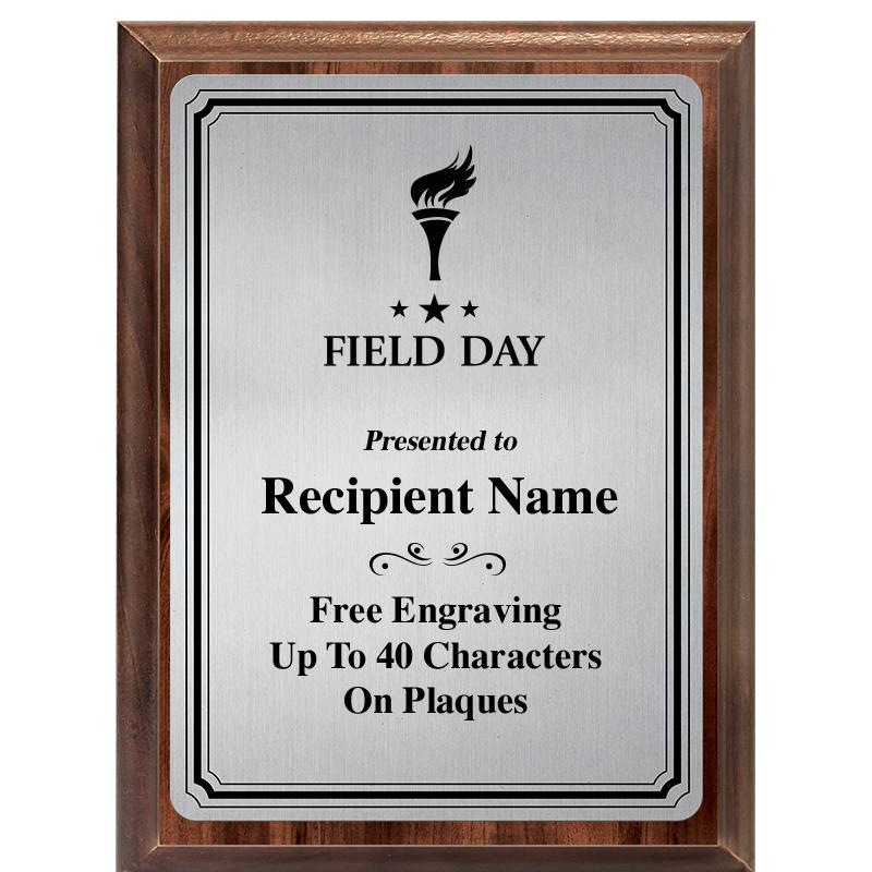 6X8 SLVR TRIO PLT WOOD PLQ