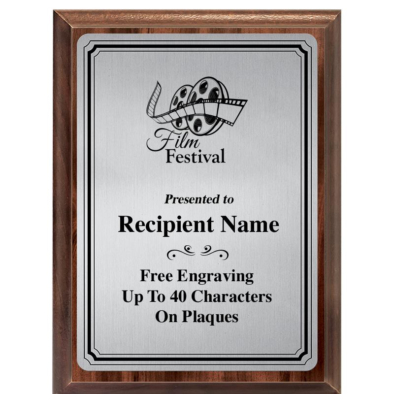 6X8 SLVR TRIO PLT WOOD PLQ