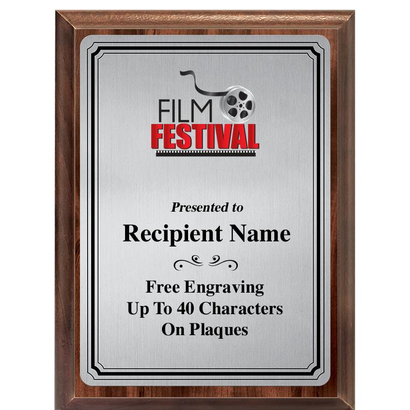 6X8 SLVR TRIO PLT WOOD PLQ