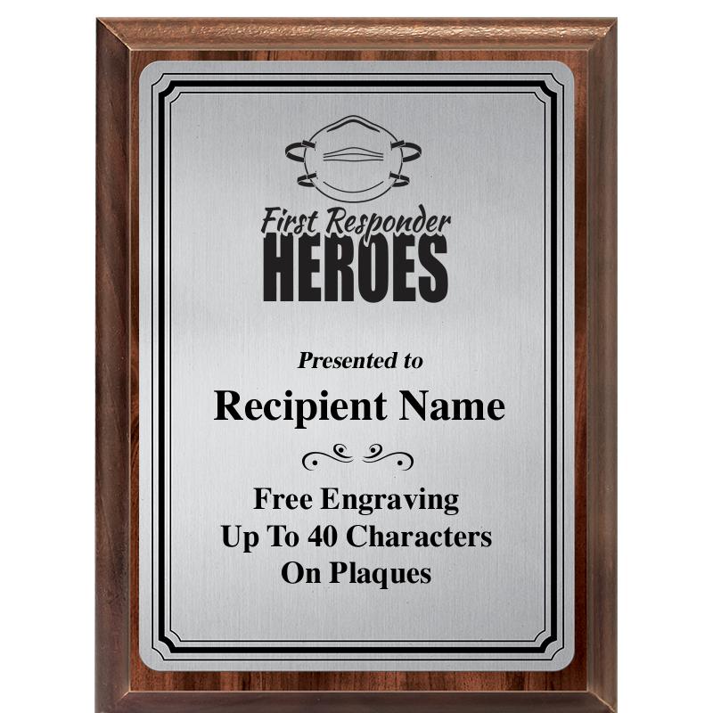 6X8 SLVR TRIO PLT WOOD PLQ