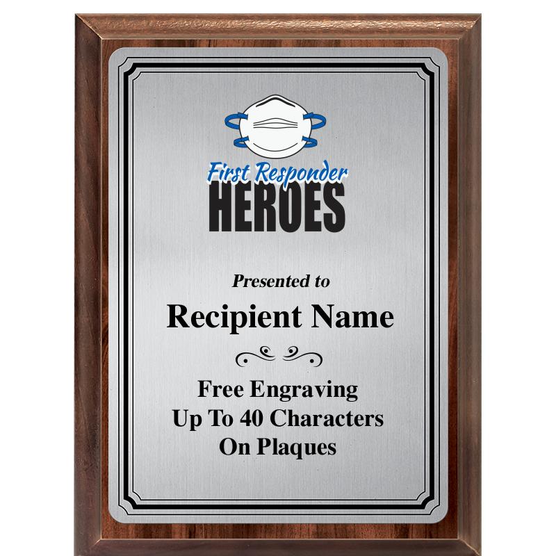 6X8 SLVR TRIO PLT WOOD PLQ