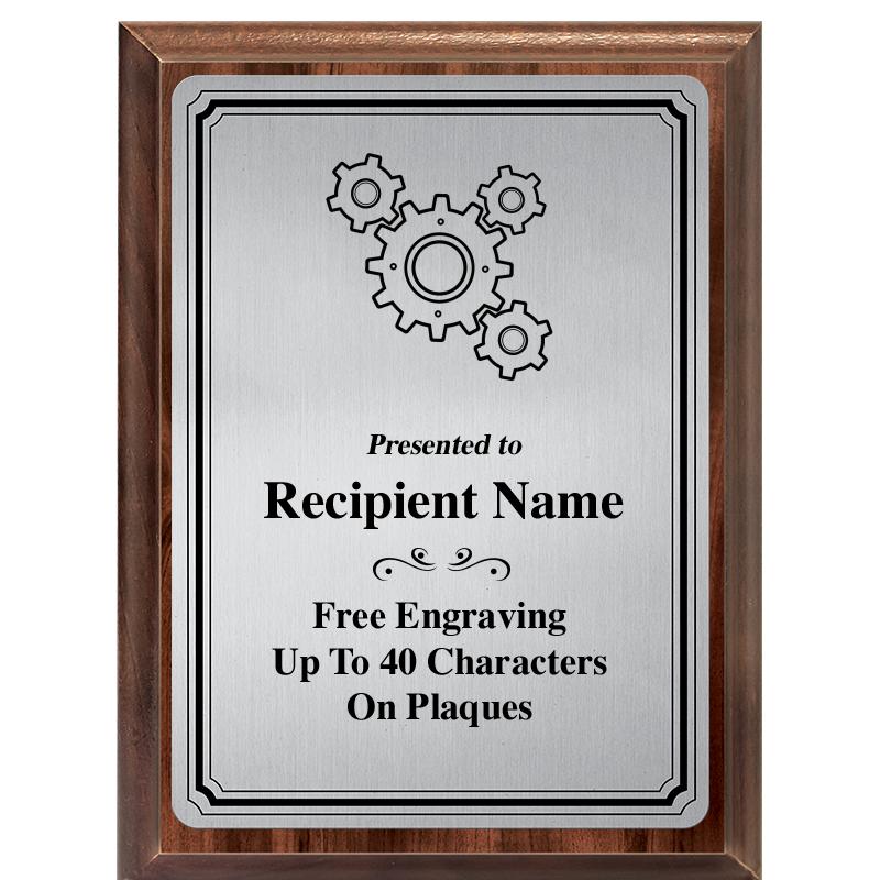 6X8 SLVR TRIO PLT WOOD PLQ