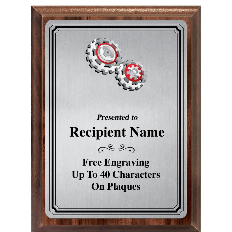 6X8 SLVR TRIO PLT WOOD PLQ