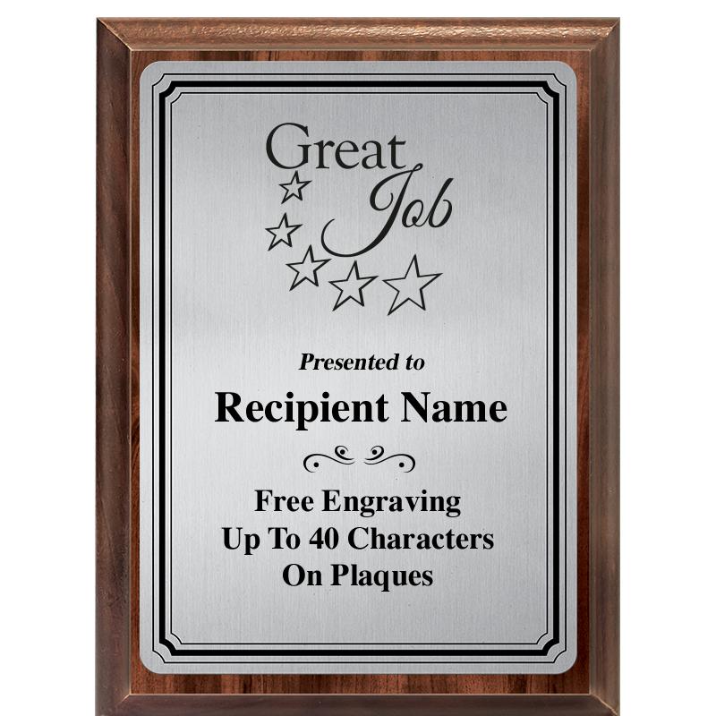 6X8 SLVR TRIO PLT WOOD PLQ