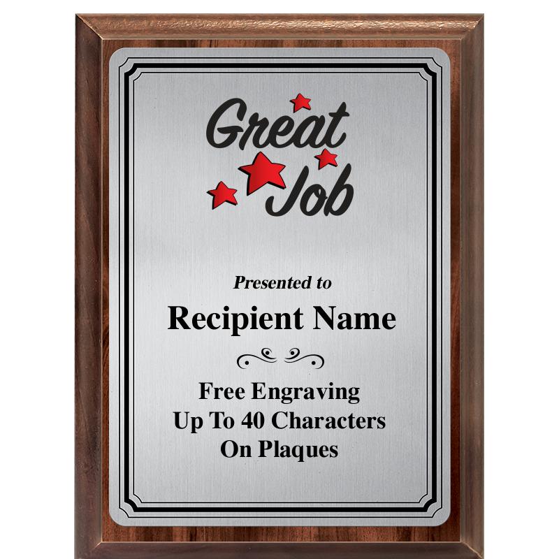 6X8 SLVR TRIO PLT WOOD PLQ