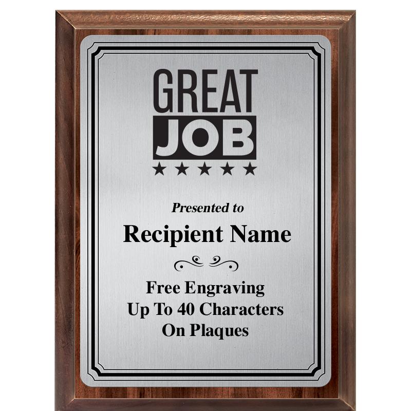 6X8 SLVR TRIO PLT WOOD PLQ