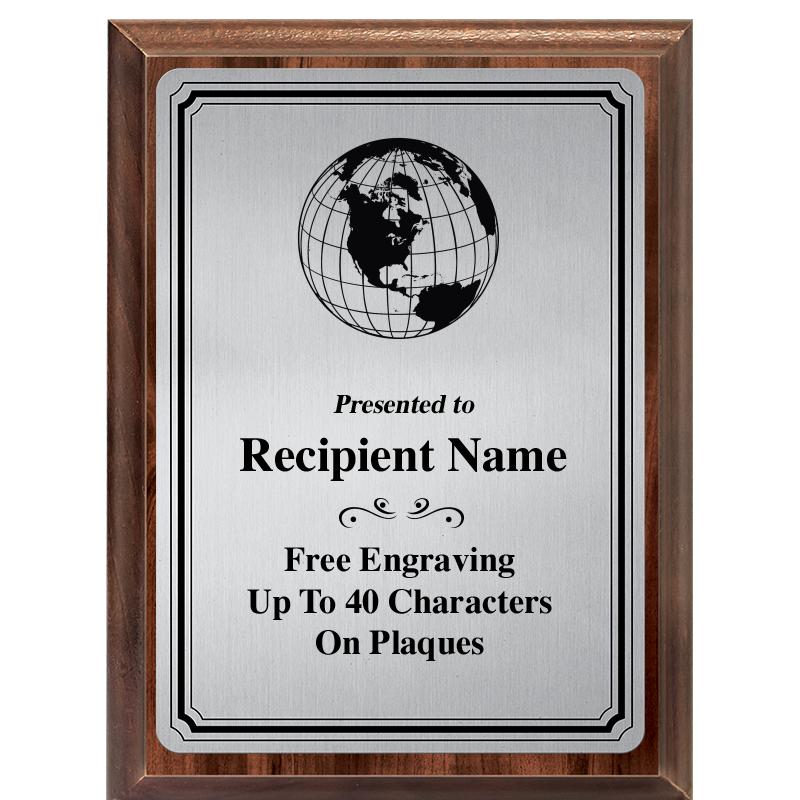 6X8 SLVR TRIO PLT WOOD PLQ