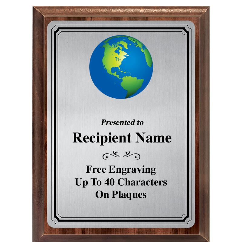 6X8 SLVR TRIO PLT WOOD PLQ