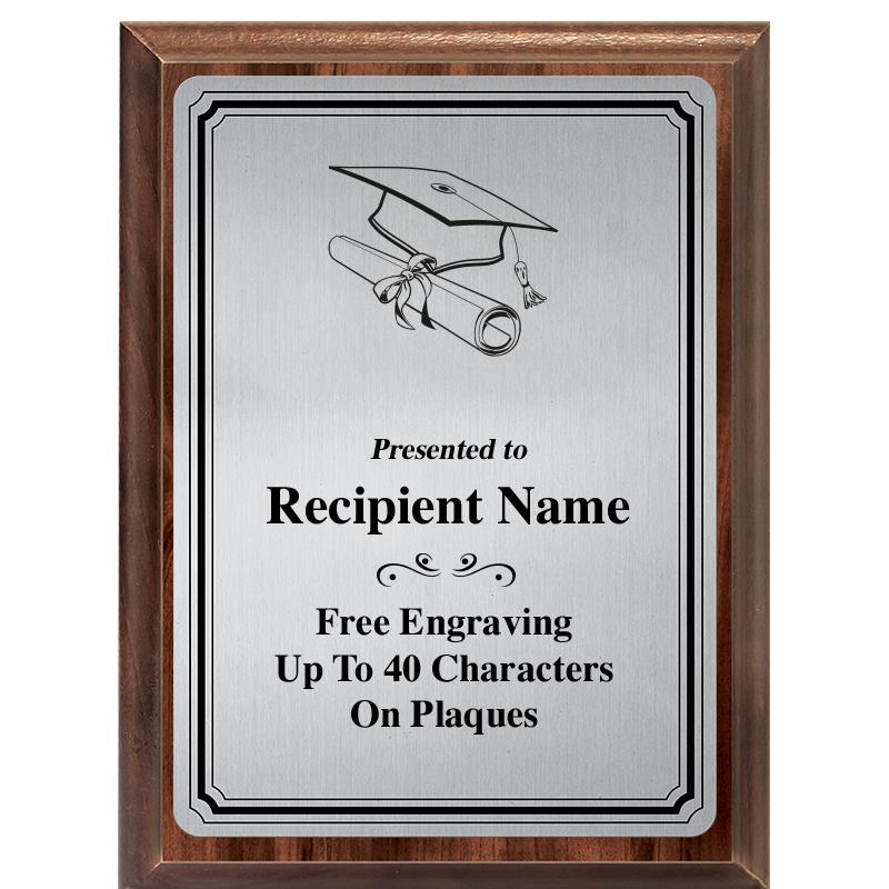 6X8 SLVR TRIO PLT WOOD PLQ