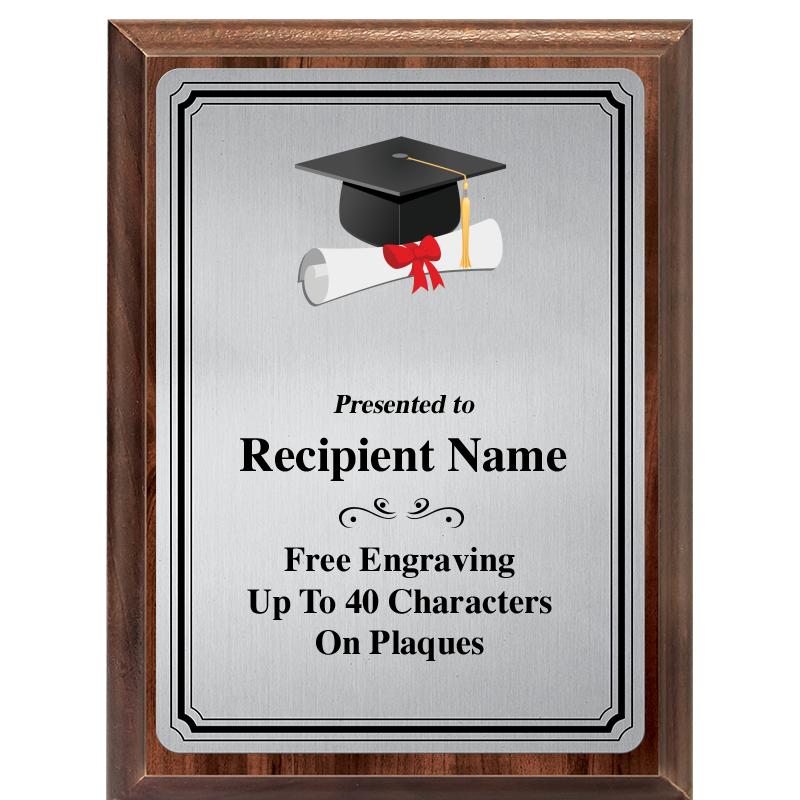 6X8 SLVR TRIO PLT WOOD PLQ