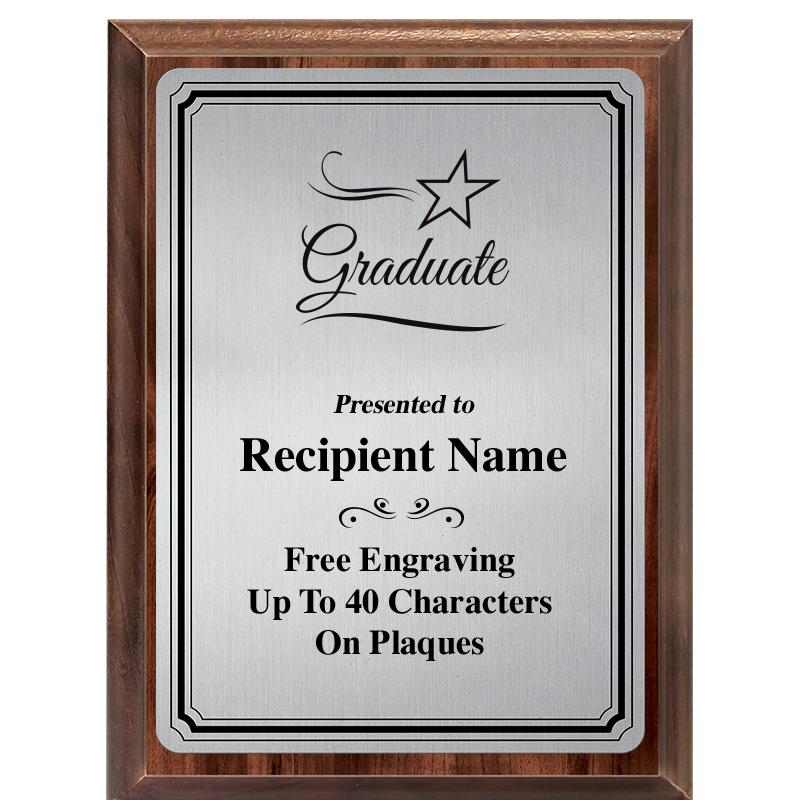 6X8 SLVR TRIO PLT WOOD PLQ