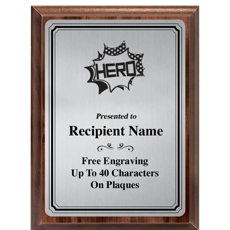 6X8 SLVR TRIO PLT WOOD PLQ