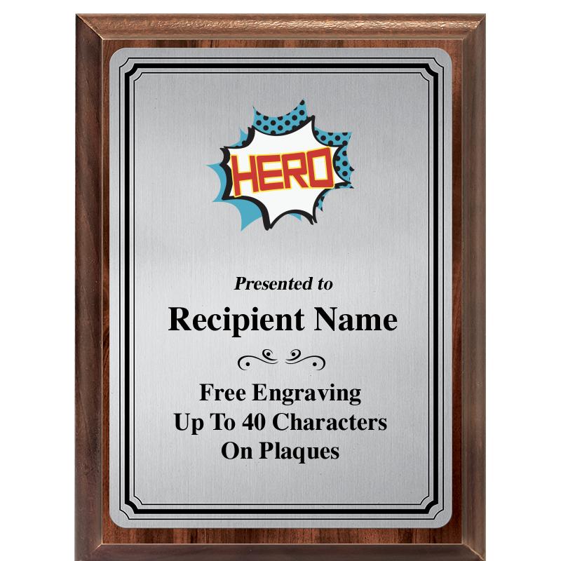 6X8 SLVR TRIO PLT WOOD PLQ