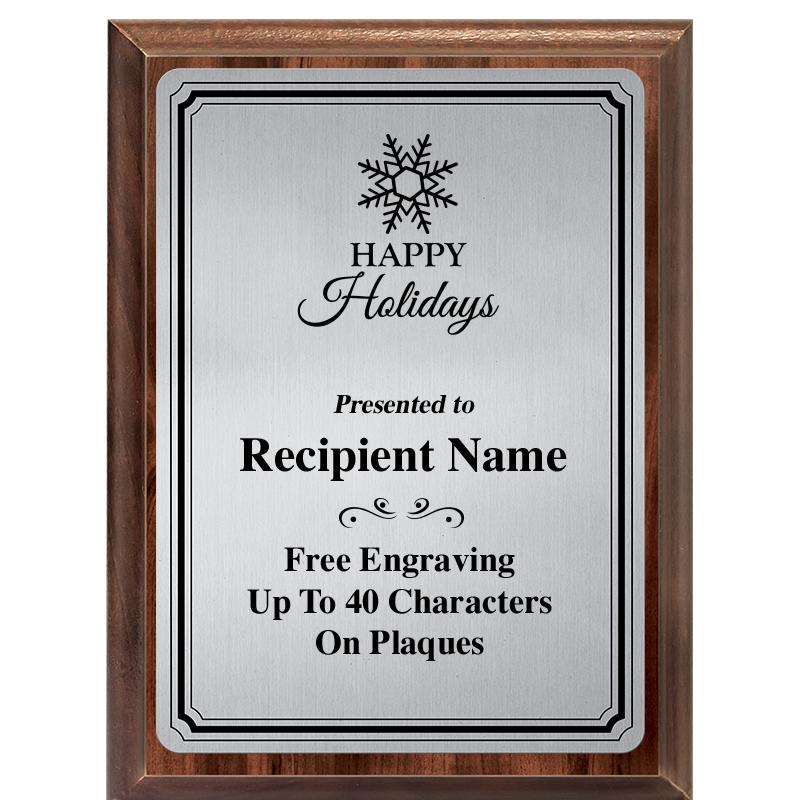 6X8 SLVR TRIO PLT WOOD PLQ