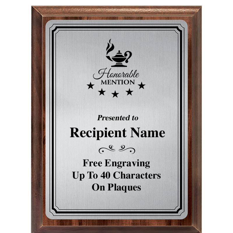 6X8 SLVR TRIO PLT WOOD PLQ