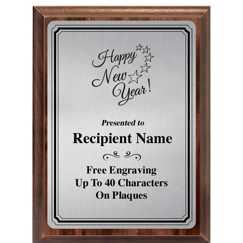 6X8 SLVR TRIO PLT WOOD PLQ