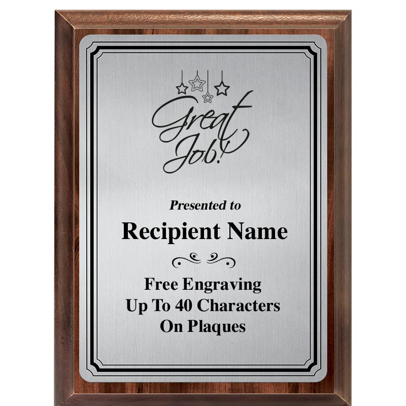 6X8 SLVR TRIO PLT WOOD PLQ