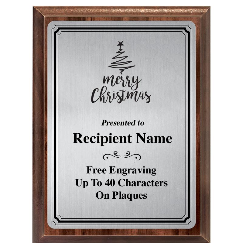 6X8 SLVR TRIO PLT WOOD PLQ