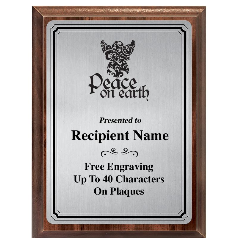 6X8 SLVR TRIO PLT WOOD PLQ