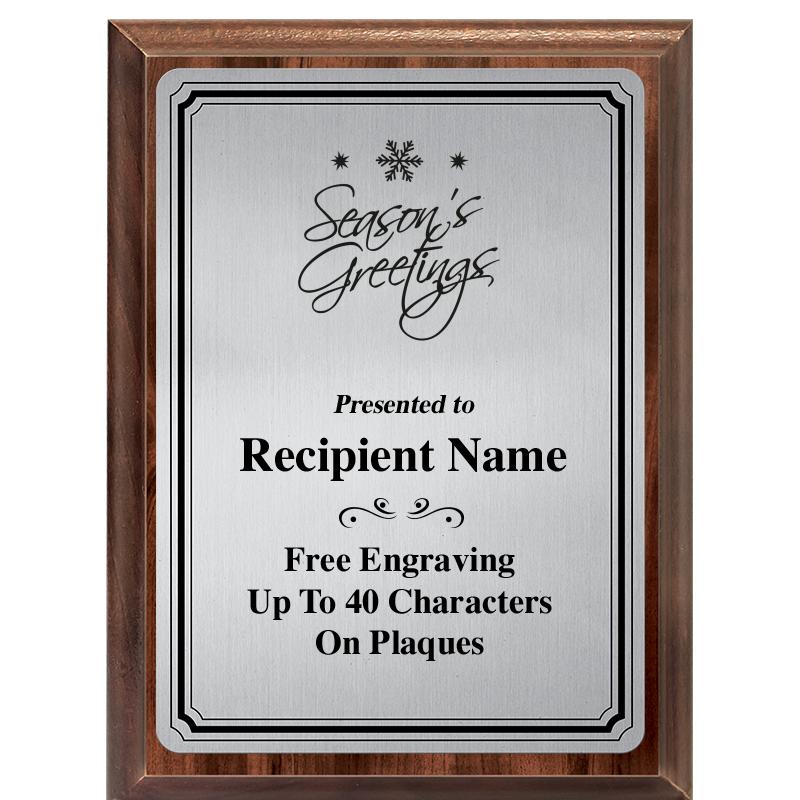 6X8 SLVR TRIO PLT WOOD PLQ