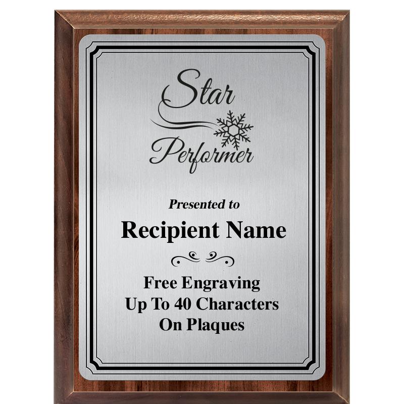 6X8 SLVR TRIO PLT WOOD PLQ