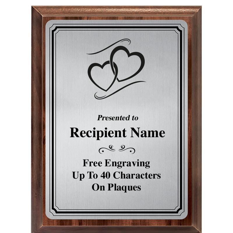 6X8 SLVR TRIO PLT WOOD PLQ