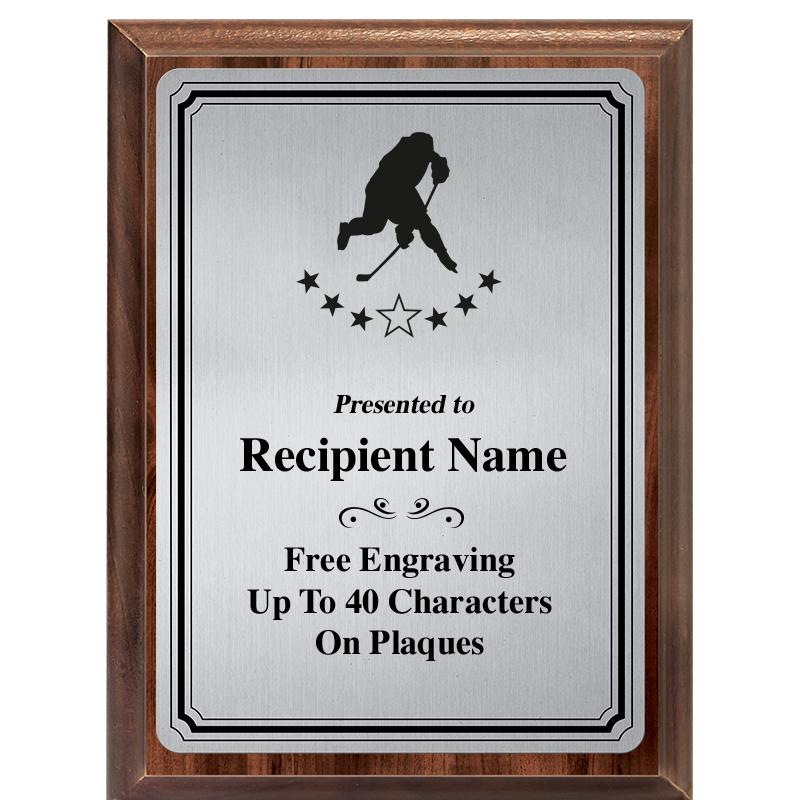 6X8 SLVR TRIO PLT WOOD PLQ