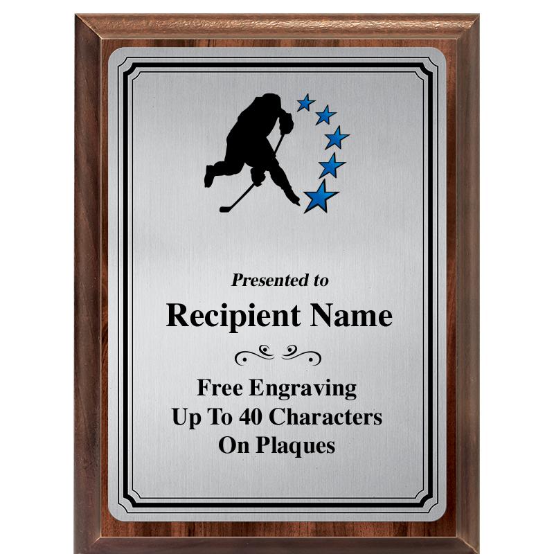 6X8 SLVR TRIO PLT WOOD PLQ