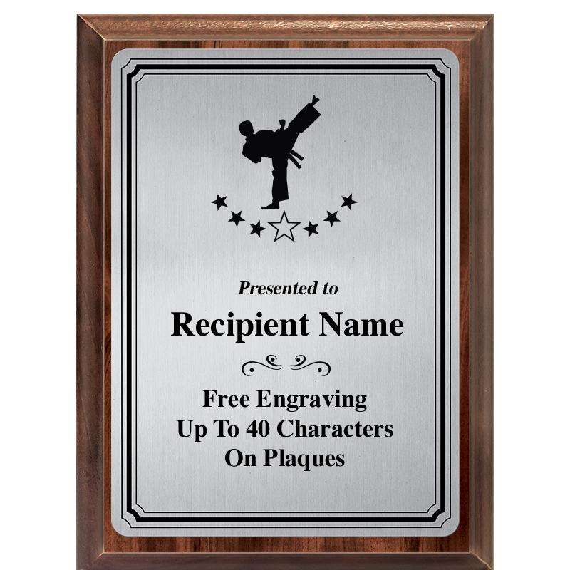 6X8 SLVR TRIO PLT WOOD PLQ