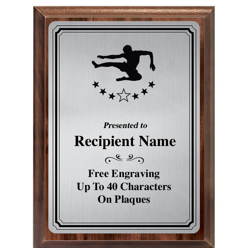 6X8 SLVR TRIO PLT WOOD PLQ