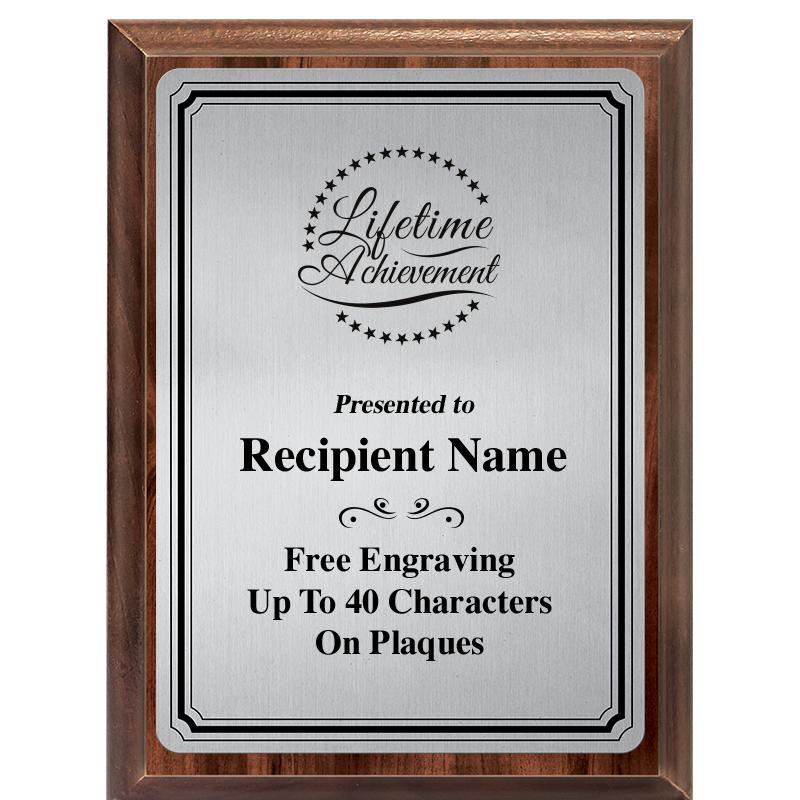 6X8 SLVR TRIO PLT WOOD PLQ